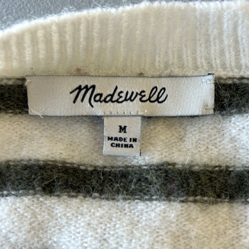 Madewell Women’s Wrap-Front Alpaca Blend 90s Striped Sweater Sz M - Picture 9 of 9